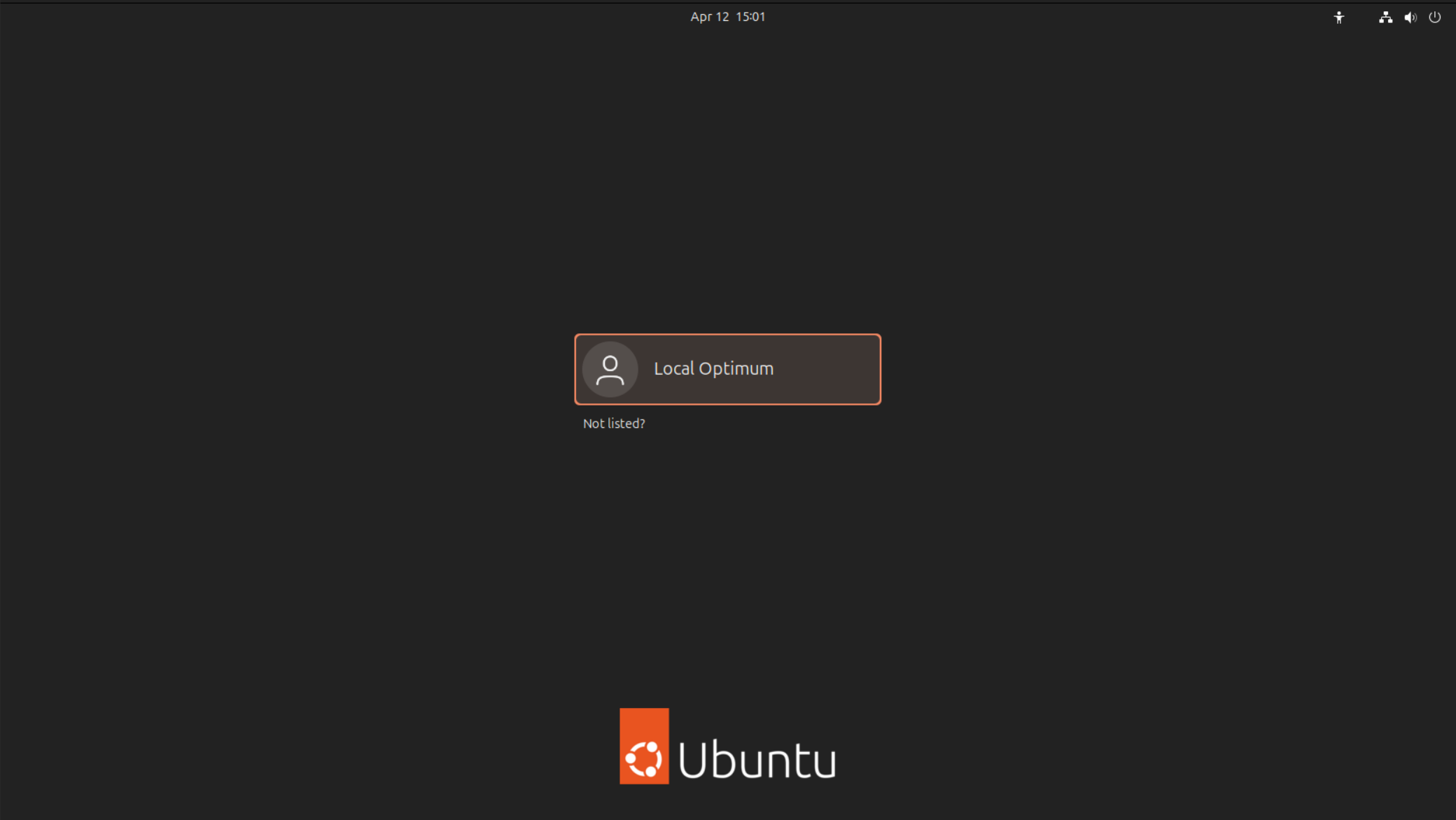 The Ubuntu login screen